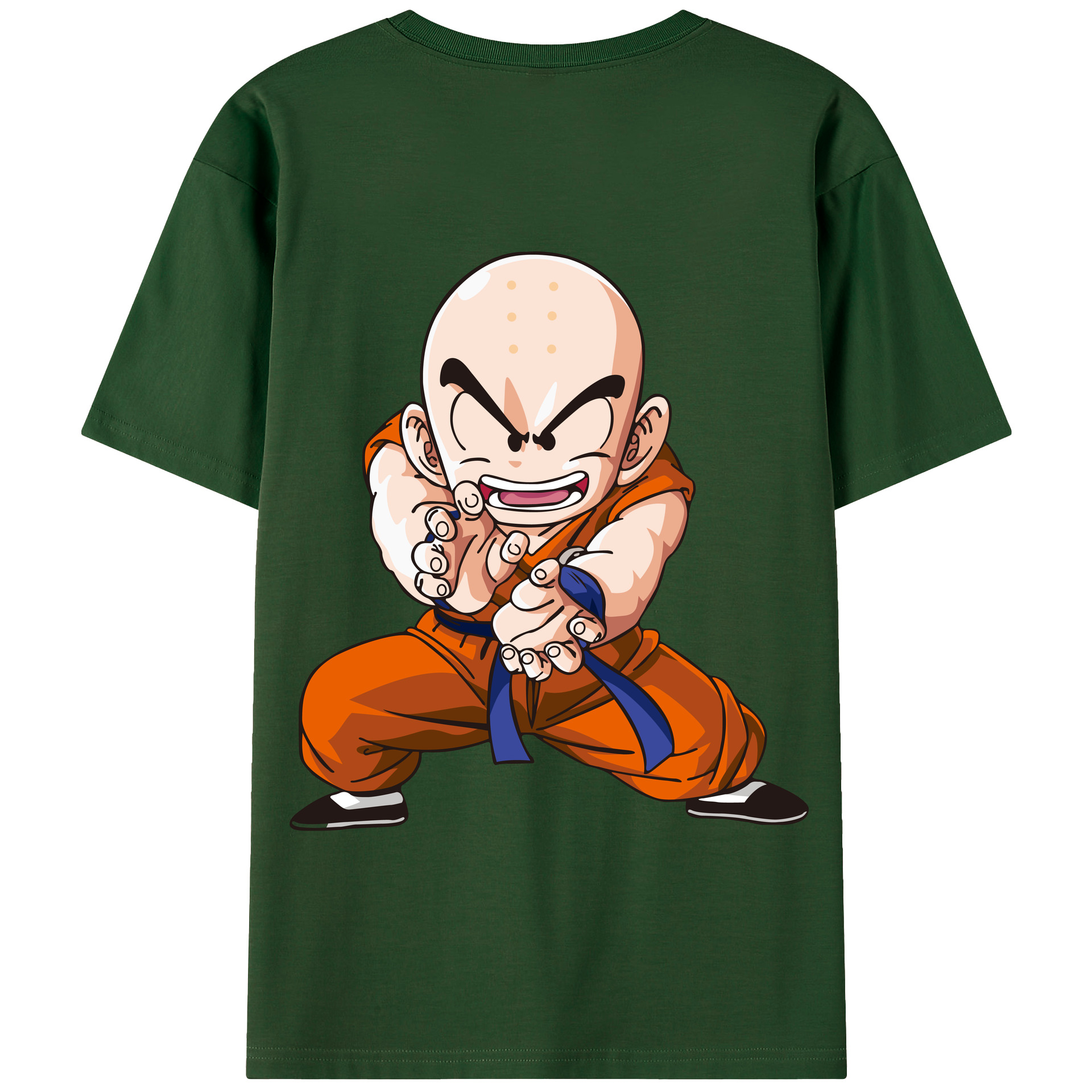 （画像用） ドラゴンボール クリリン DRAGON BALL krillin 綿100％半袖Tシャツ（背面プリント）